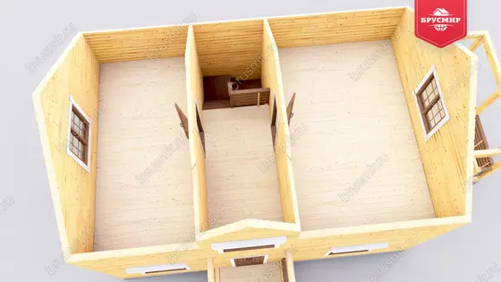 Полутораэтажный дом из бруса ДБ №20 - фото 6