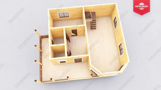 Полутораэтажный дом из бруса ДБ №16 - фото 7