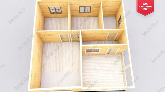 Проект дома из бруса ДБ №184, 43.9м², 1 эт., 3 комн. - фото 5