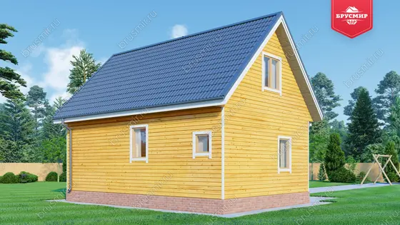 Дом из бруса с мансардой ДБ №123 - фото 4