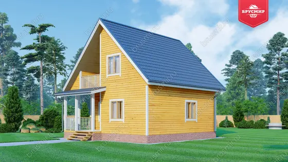 Дом из бруса с мансардой ДБ №165 - фото 2