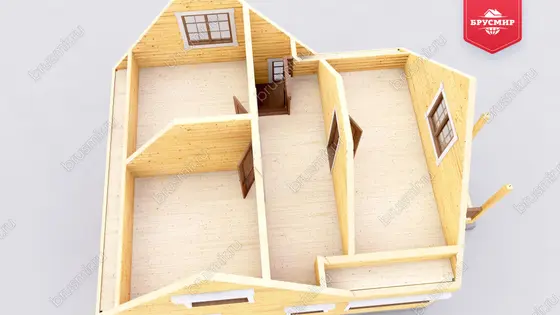 Дом из бруса с мансардой ДБ №13 - фото 6