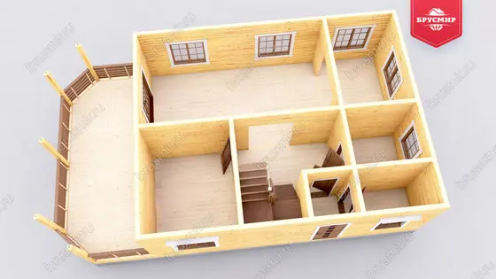 Полутораэтажный дом из бруса ДБ №80 - фото 5