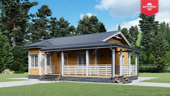 Одноэтажный дом из бруса ДБ №55 - фото 2