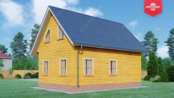 Дом из бруса с мансардой ДБ №14 - фото 3