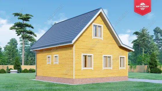 Дом из бруса с мансардой ДБ №56 - фото 4