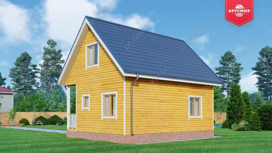 Дом из бруса с мансардой ДБ №115 - фото 2