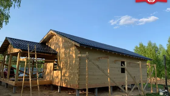 Строительство дома из бруса 7х12 м. Московская область, Егорьевский район, СНТ Федякино