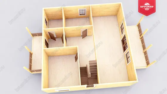 Двухэтажный дом из бруса ДБ №38 - фото 5