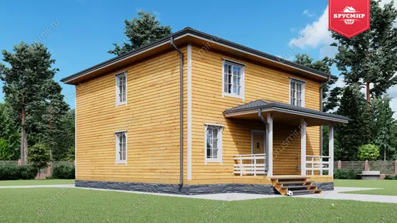 Двухэтажный дом из бруса ДБ №38 - фото 4