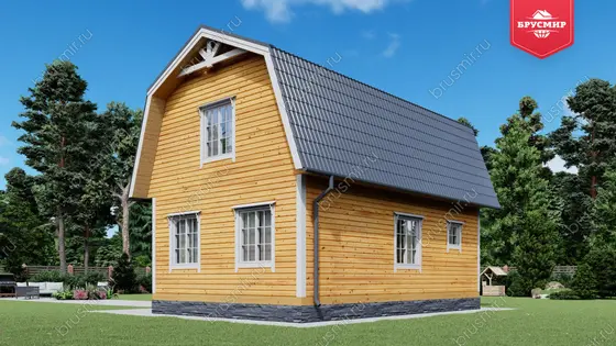 Дом из бруса с мансардой ДБ №72 - фото 2