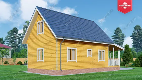 Дом из бруса с мансардой ДБ №127 - фото 3