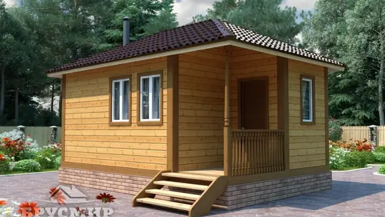 Проект бани из бруса 6х4м №1