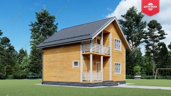 Проект дома из бруса ДБ №188, 88.5м², 1.5 эт., 5 комн. - фото 4
