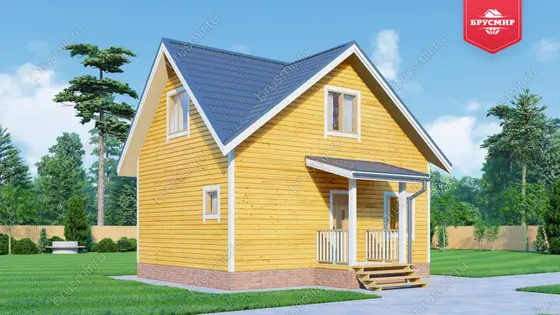 Дом из бруса с мансардой ДБ №116 - фото 4