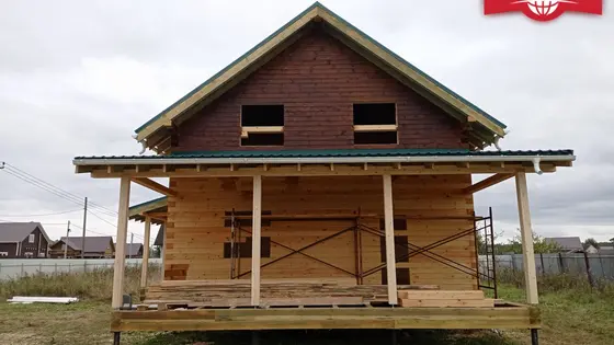 Строительство дома 8х9 м из профилированного бруса 145х195 мм. Московская область, Чеховский район