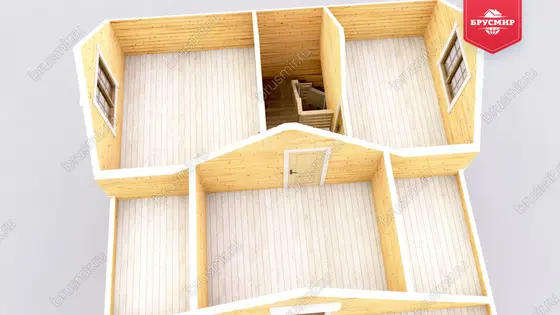 Полутораэтажный дом из бруса ДБ №92 - фото 6