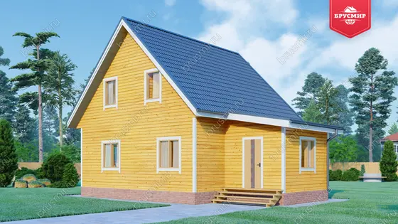 Дом из бруса с мансардой ДБ №40