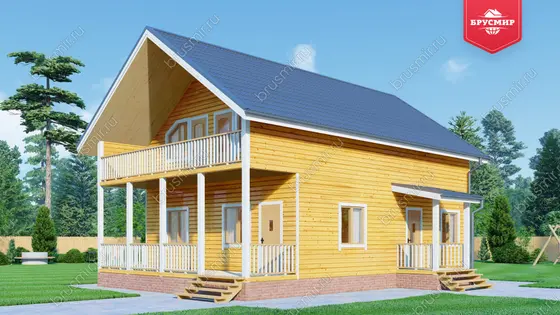 Полутораэтажный дом из бруса ДБ №98