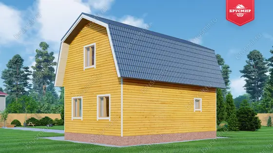 Дом из бруса с мансардой ДБ №91 - фото 2