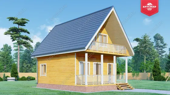 Дом из бруса с мансардой ДБ №82 - фото 4