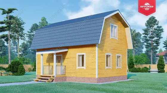 Дом из бруса с мансардой ДБ №44