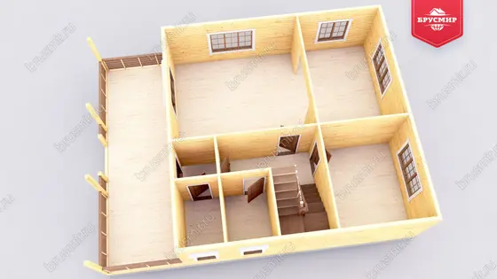 Дом из бруса с мансардой ДБ №37 - фото 5