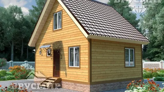 Проект бани из бруса 7х5,5м №14