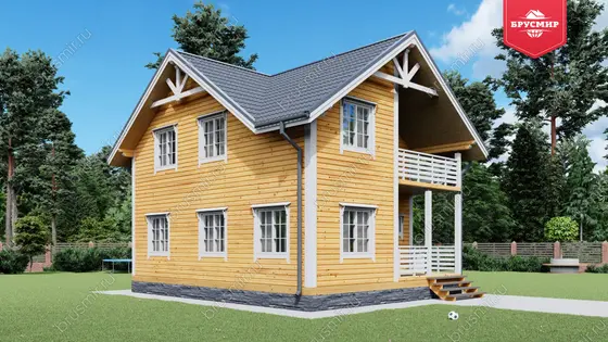 Полутораэтажный дом из бруса ДБ №7 - фото 4