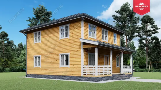 Проект дома из бруса ДБ №178, 121.2м², 2 эт., 5 комн. - фото 4