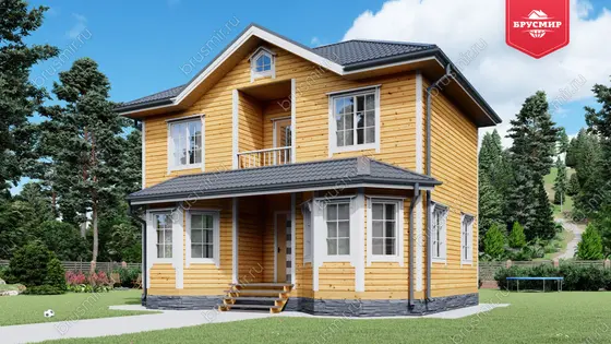 Двухэтажный дом из бруса ДБ №46