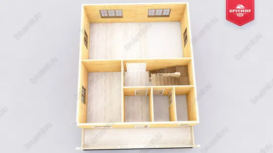 Проект дома из бруса ДБ №178, 121.2м², 2 эт., 5 комн. - фото 5