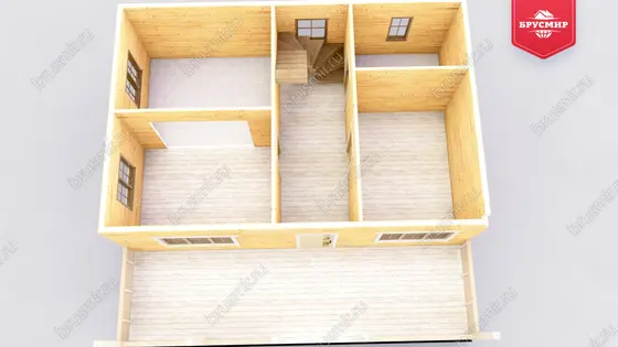 Проект дома из бруса ДБ №187, 92.5м², 1.5 эт., 5 комн. - фото 5