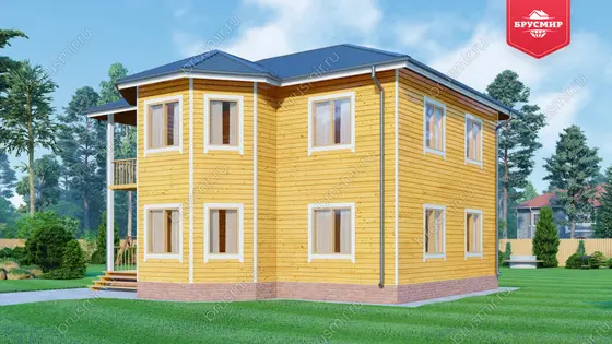 Двухэтажный дом из бруса ДБ №168 - фото 2