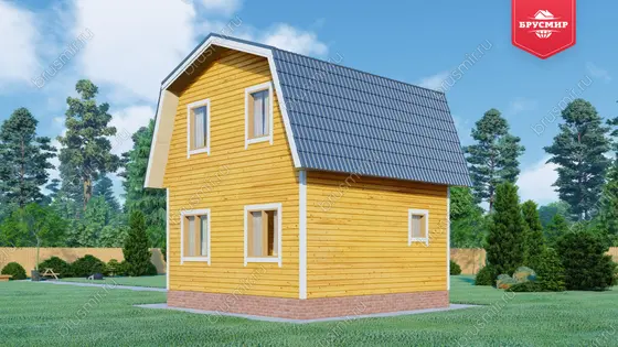 Дом из бруса с мансардой ДБ №17 - фото 2