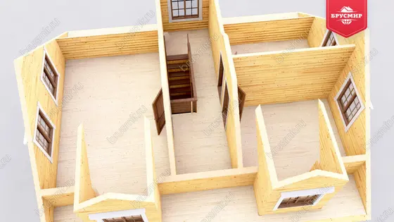 Дом из бруса с мансардой ДБ №78 - фото 6