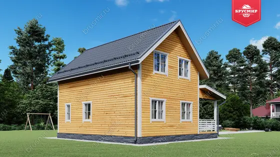 Проект дома из бруса ДБ №187, 92.5м², 1.5 эт., 5 комн. - фото 3