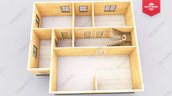 Проект дома из бруса ДБ №180, 137м², 1.5 эт., 5 комн. - фото 5