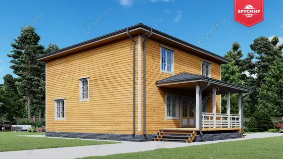 Двухэтажный дом из бруса ДБ №38 - фото 2