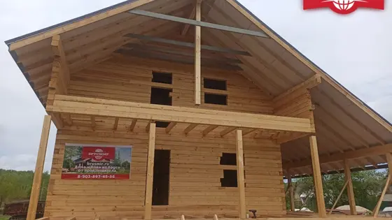 Строительство дома из бруса. Егорьевский район, деревня Астанино