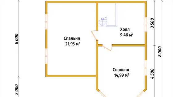 Полутораэтажный дом из бруса ДБ №16 - фото 6