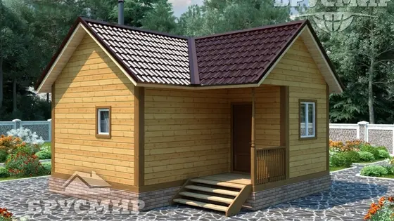 Проект бани из бруса 6х6м №11