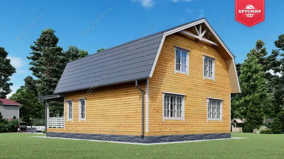 Дом из бруса с мансардой ДБ №37 - фото 2