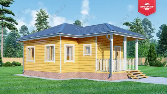 Одноэтажный дом из бруса ДБ №153