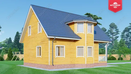 Дом из бруса с мансардой ДБ №107 - фото 4