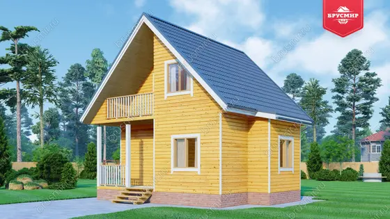 Дом из бруса с мансардой ДБ №88 - фото 2