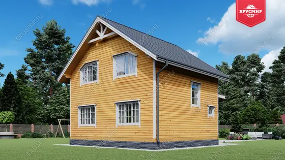 Полутораэтажный дом из бруса ДБ №11 - фото 3