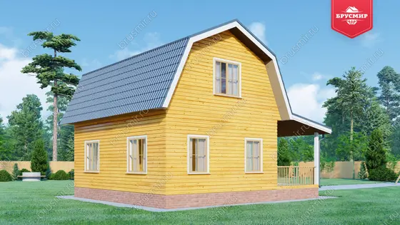 Дом из бруса с мансардой ДБ №21 - фото 4