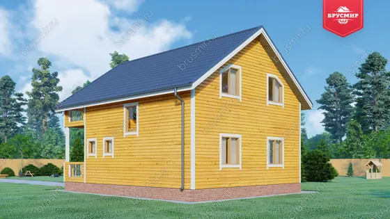 Полутораэтажный дом из бруса ДБ №34 - фото 2