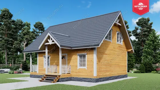 Дом из бруса мансардой ДБ №61 - фото 2